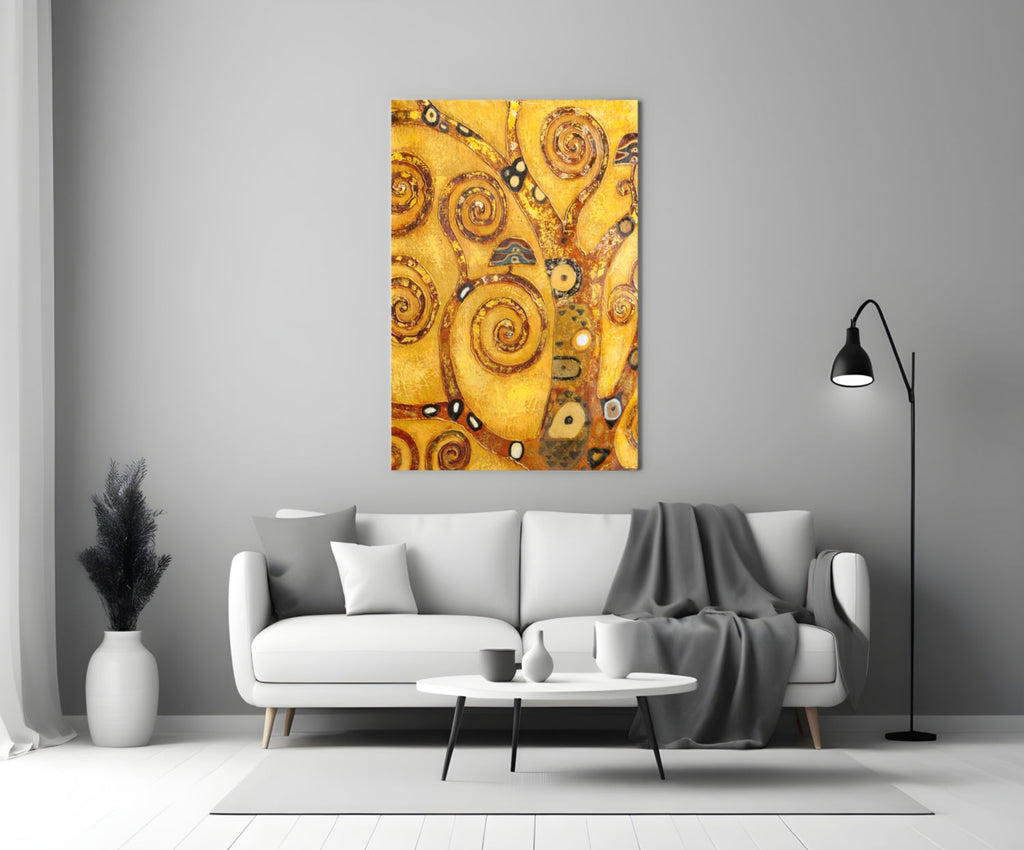 Amber Swirl Mosaic Tree of Life Glass Wall Art