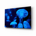 Blue Moon Jellyfish Deep Sea Glass Wall Art
