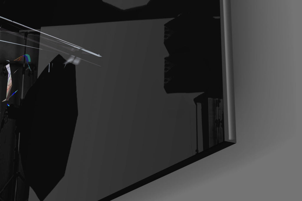 Shattered Face Black Glass Wall Art