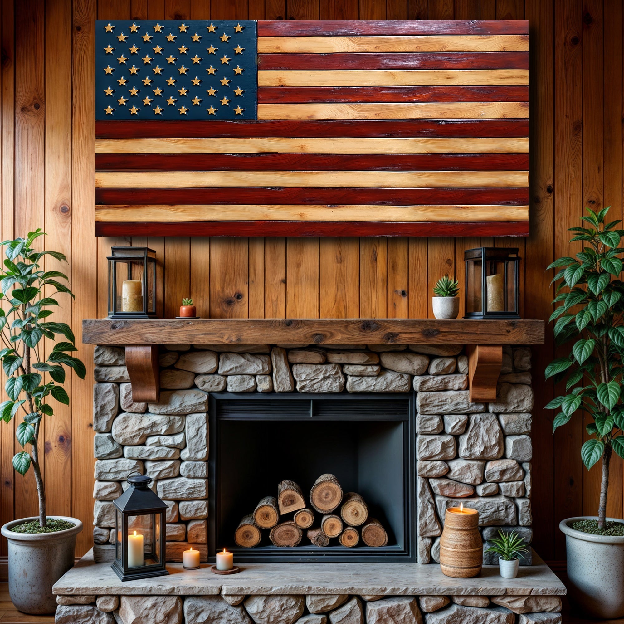 Old Glory American Flag Wall Art II - PhishStones Products