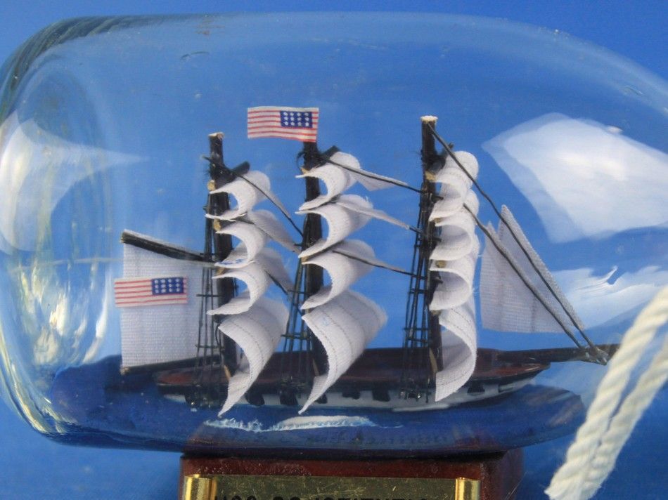 USS Constitution Model Ship in a Glass Bottle 5""
