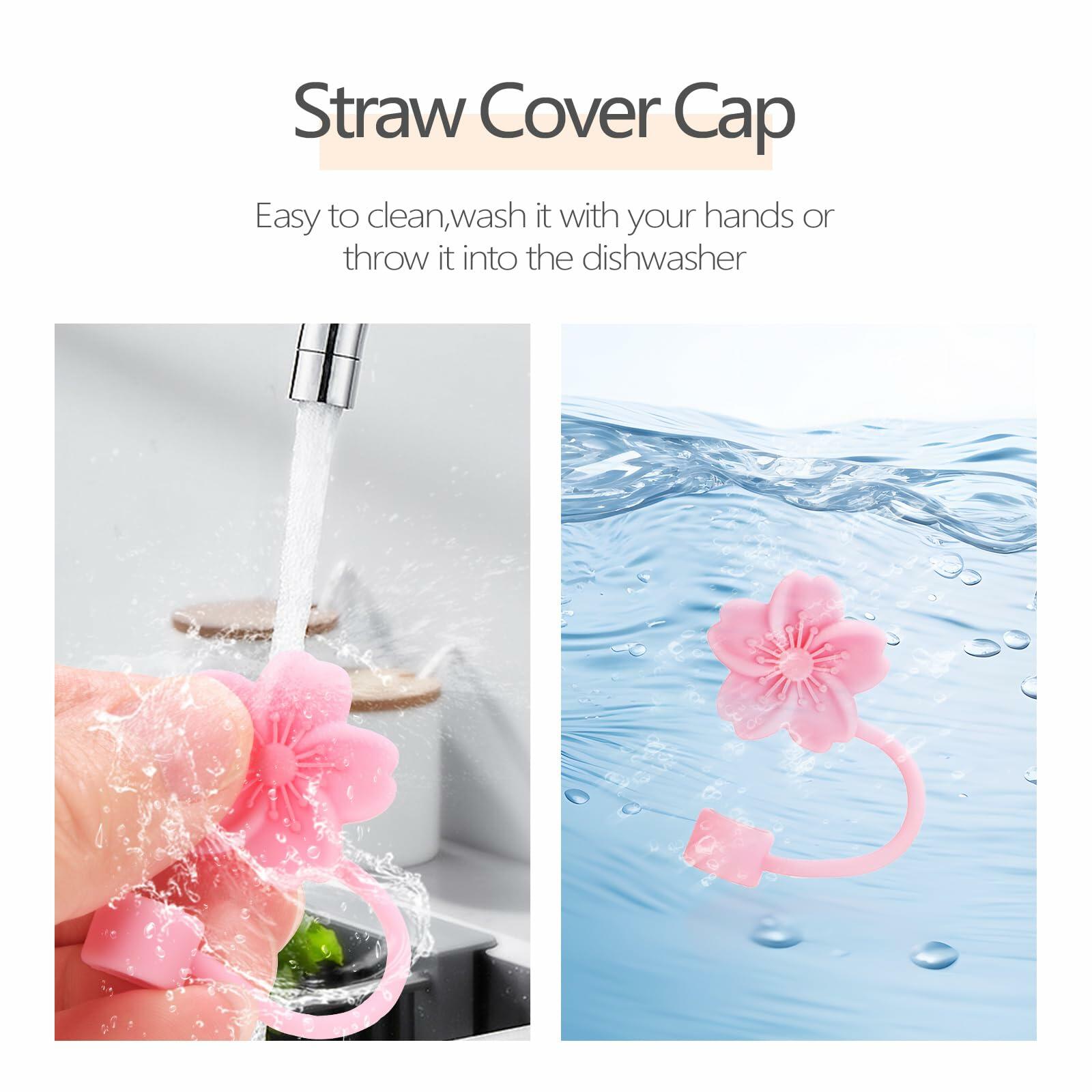 Sloworld 4PCS Straw Covers for Stanley 30/40oz + 2PCS J Letter Charms
