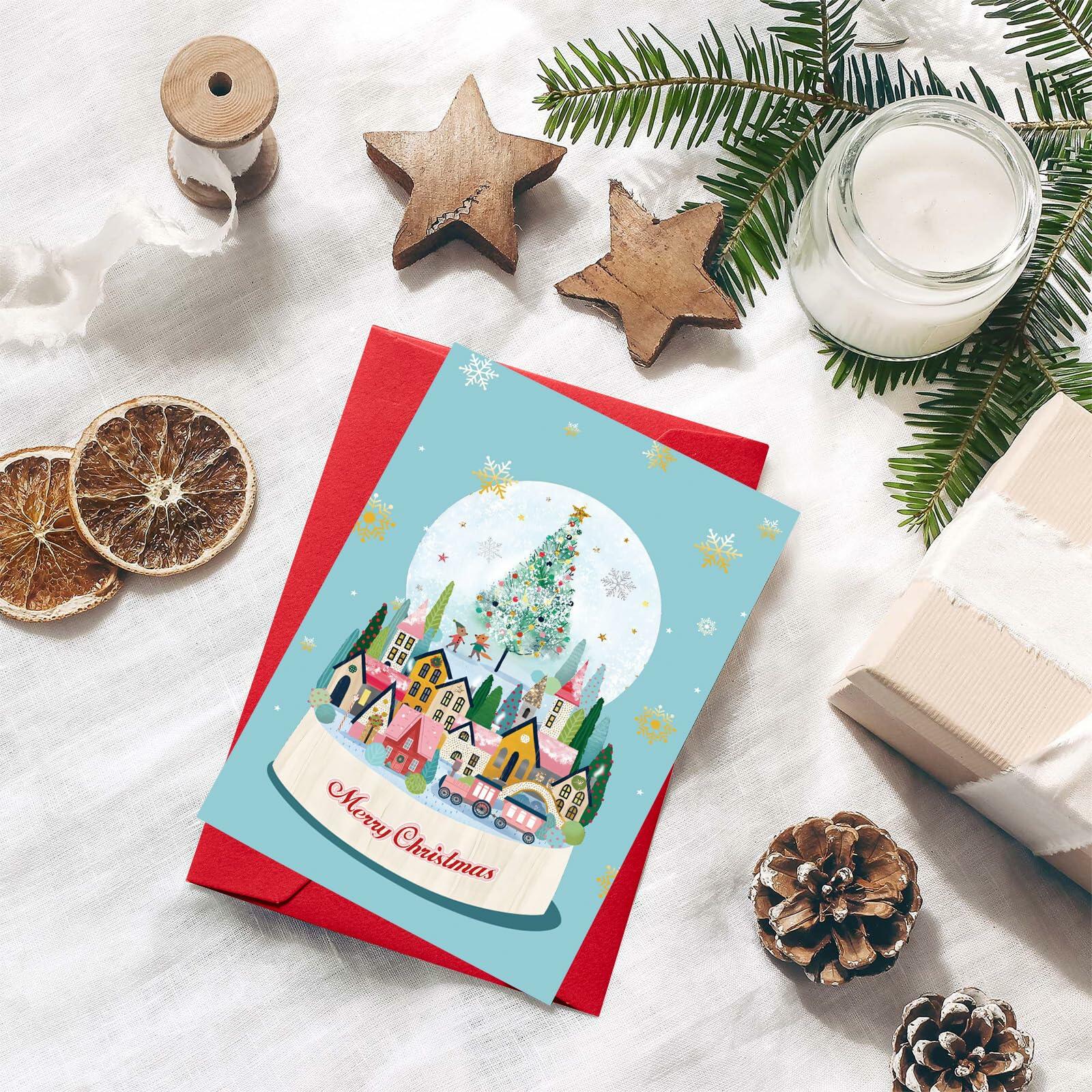 STYPOP Boxed Christmas Cards 24-Pack 4x6" Blank Inside Assorted Designs