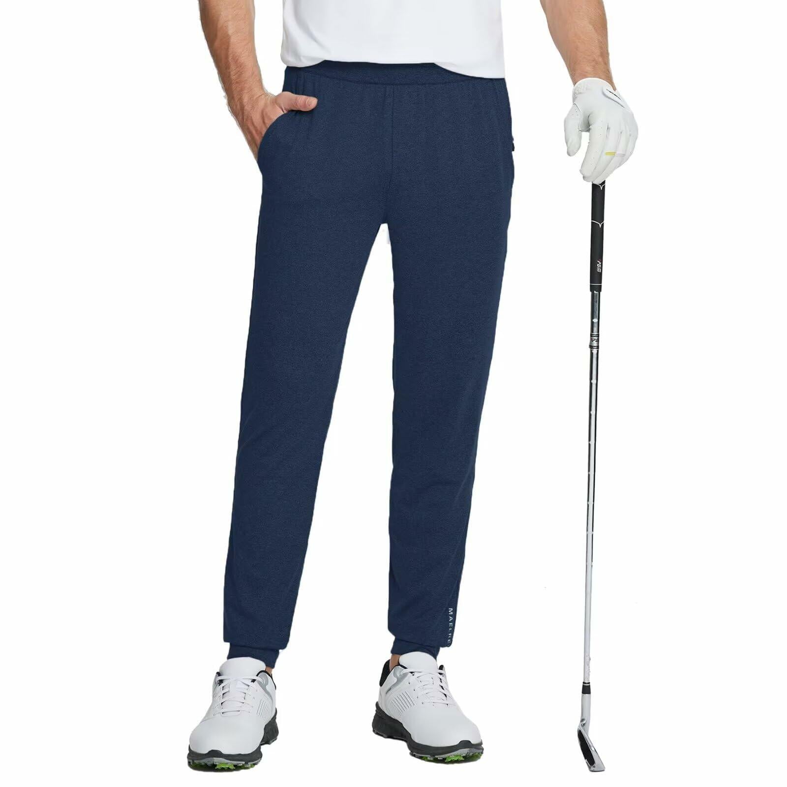 M MAELREG Mens Sweatpants Athletic Zipper Pockets Cobalt Heather Size L