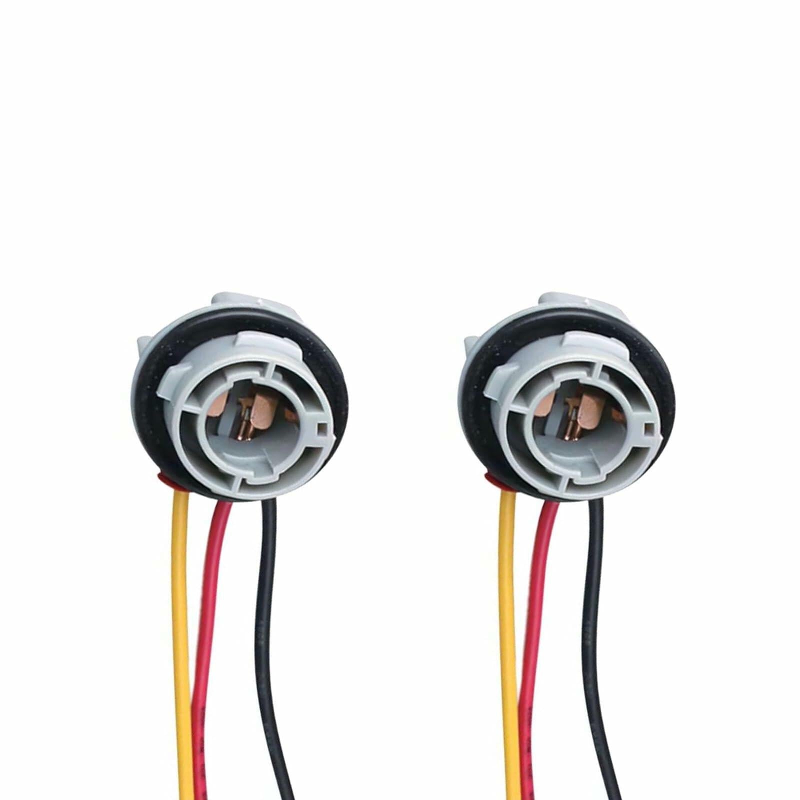fasebeek 2-Pack 1157 Socket Harness Adapter Gray Universal Car Truck Van