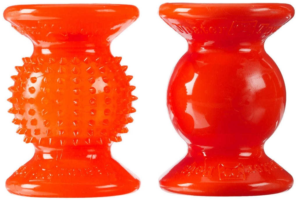 Neater Pets Rolly Cannoli 2 Pack Orange & Clear - 1 Bumpy & 1 Solid
