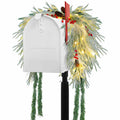 Chuangdi 36" Prelit Christmas Mailbox Swag Wreath with Pine Cones & Red Berries