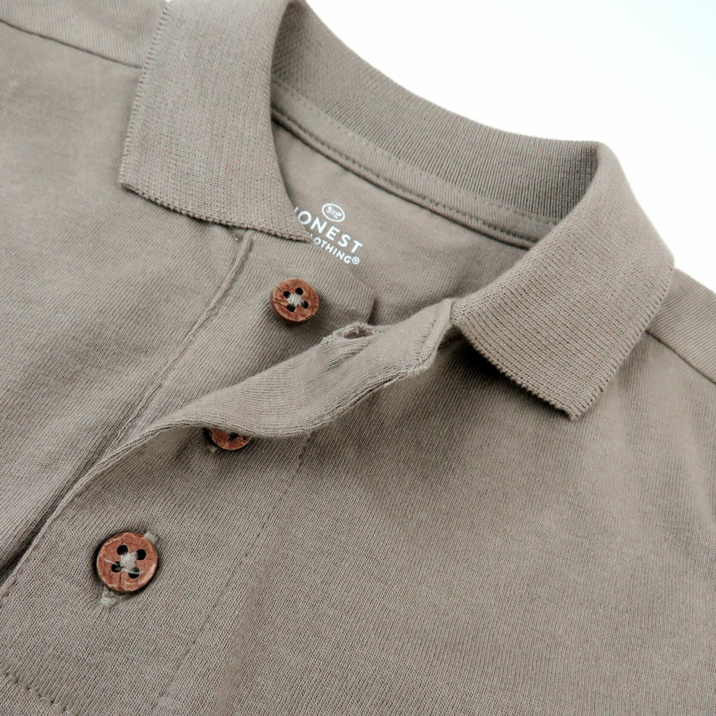 HonestBaby Polo T-Shirt Organic Cotton Infant Unisex Khaki - Size Newborn