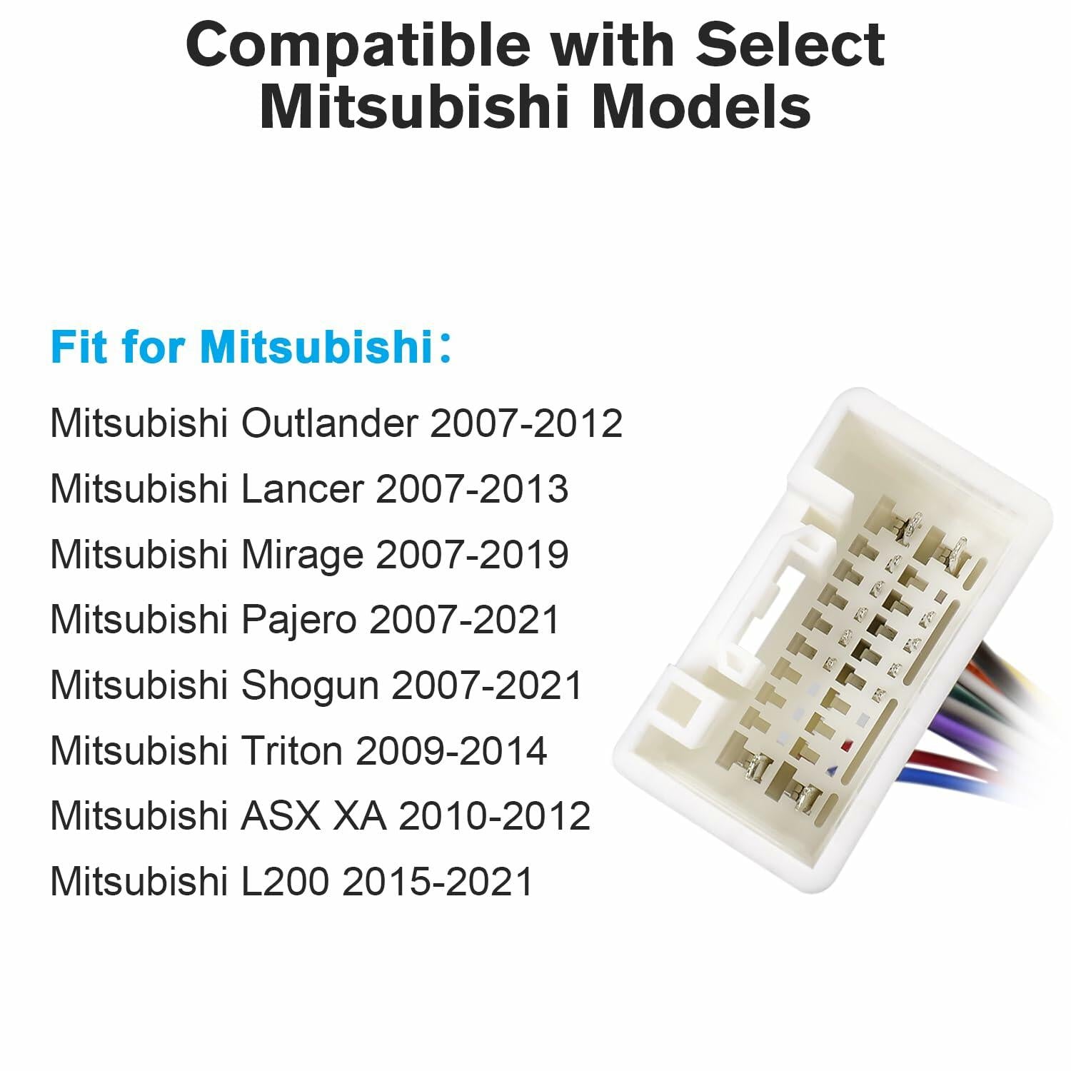 Zenoruslky 20Pin Radio Wire Harness Stereo Connector for Mitsubishi Cars