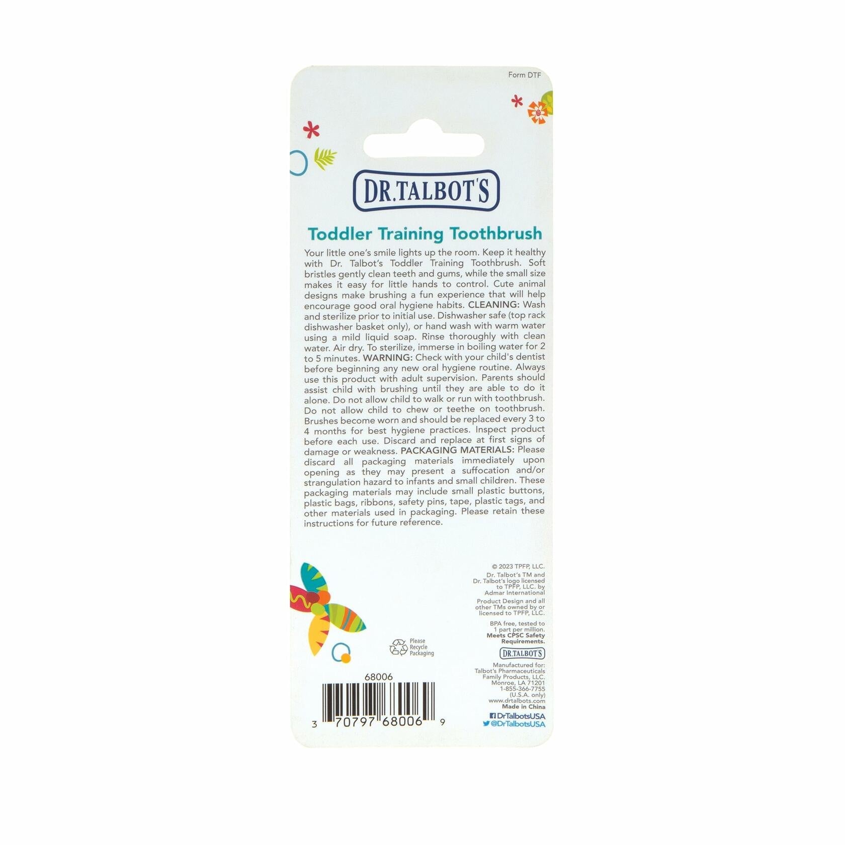 Dr. Talbot's Toddler Training Toothbrush Soft Elephant 6+ Months