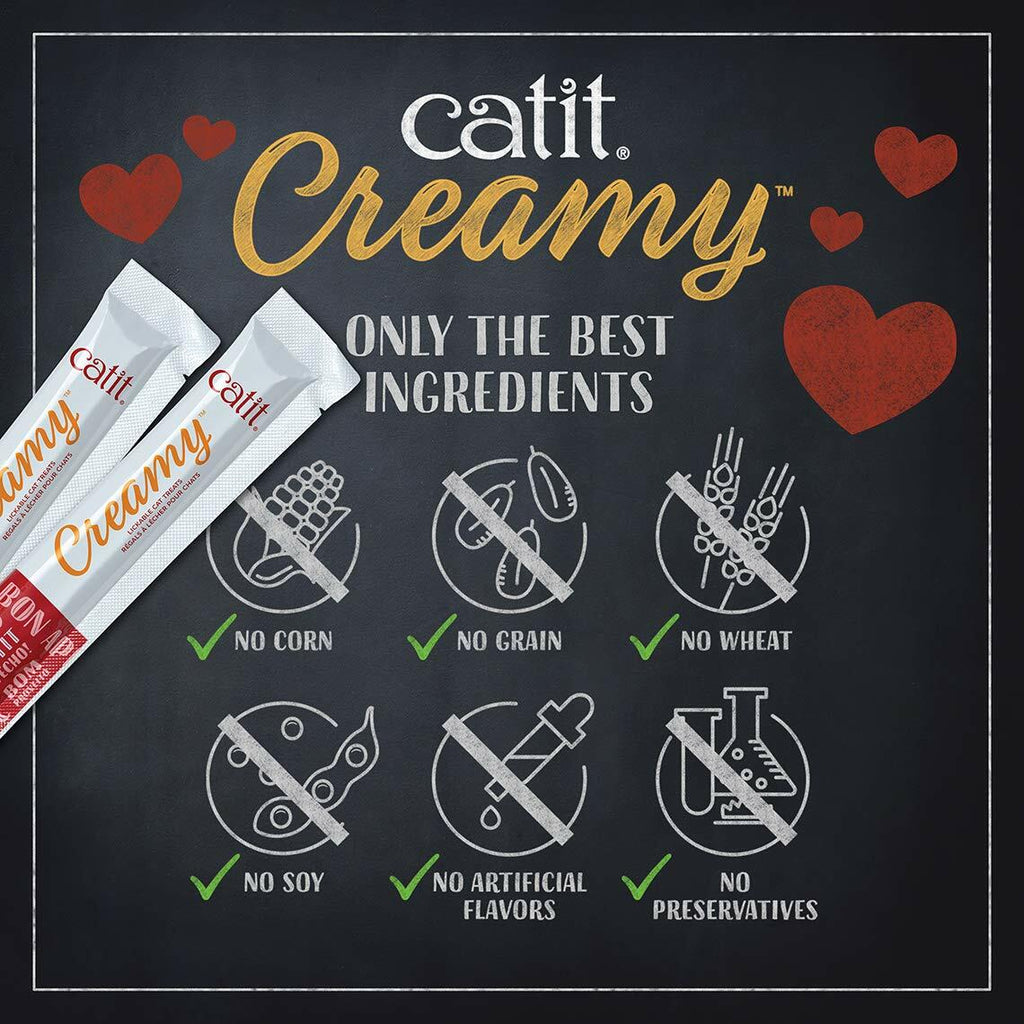 BestBy06/25 Catit Creamy Lickable Cat Treat Salmon 5-Pack Hydrating Healthy