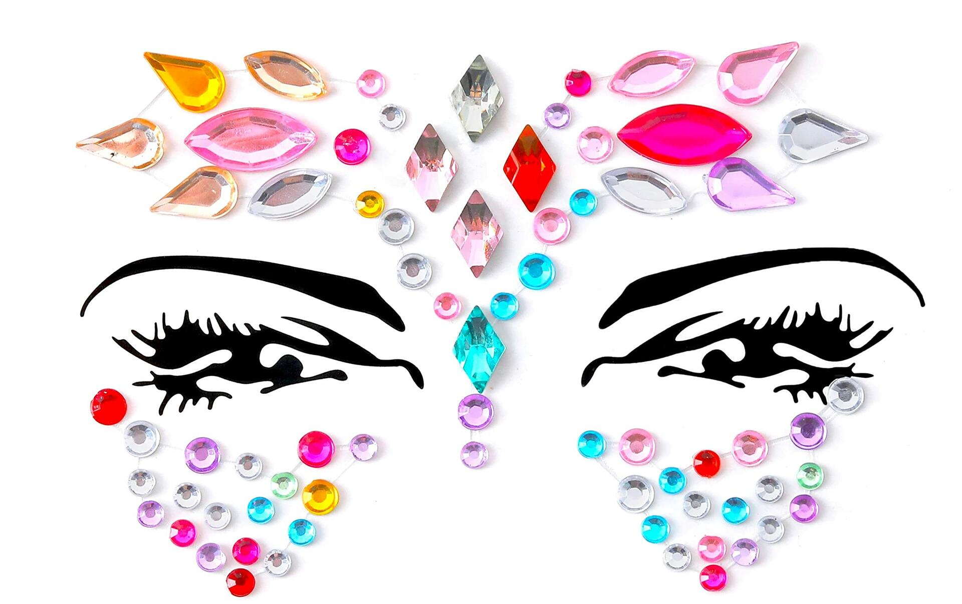 FACEGEM LONDON Face Gems Adhesive Glitter Tattoo Stickers 21 PCS
