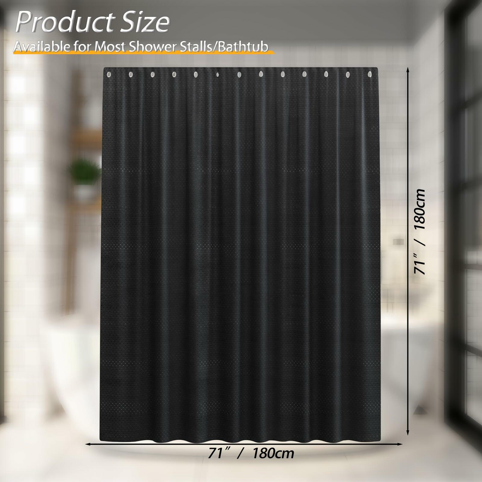 SPEPLA Shower Curtain Liner 71x71 White Waterproof Washable with Hooks