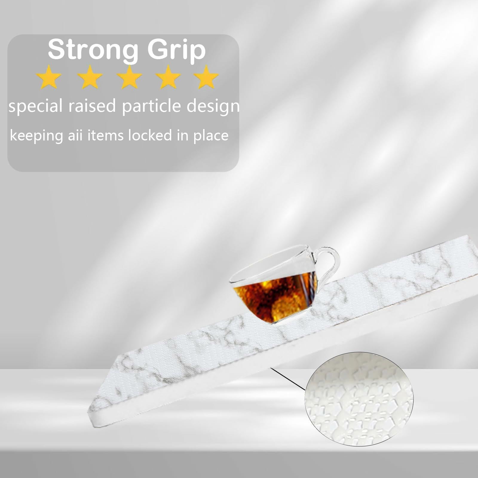 NCANBUS Shelf Liner Non-Slip Waterproof Marble 18in x 20ft Thick Strong Grip
