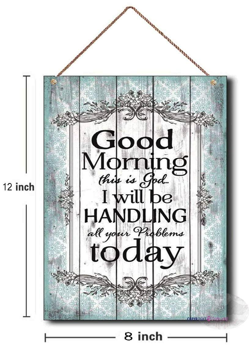 Retro Wooden Sign Coffee and Jesus Wall Art Decor 8x12 Inch