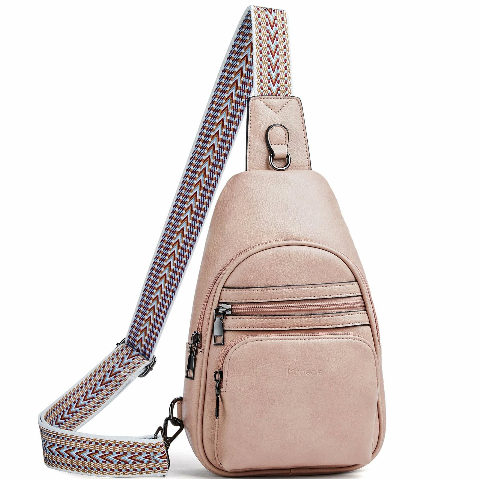 Mroede Sling Crossbody Bag Women Casual Travel Beige 7.3x4.3x11.5 Size