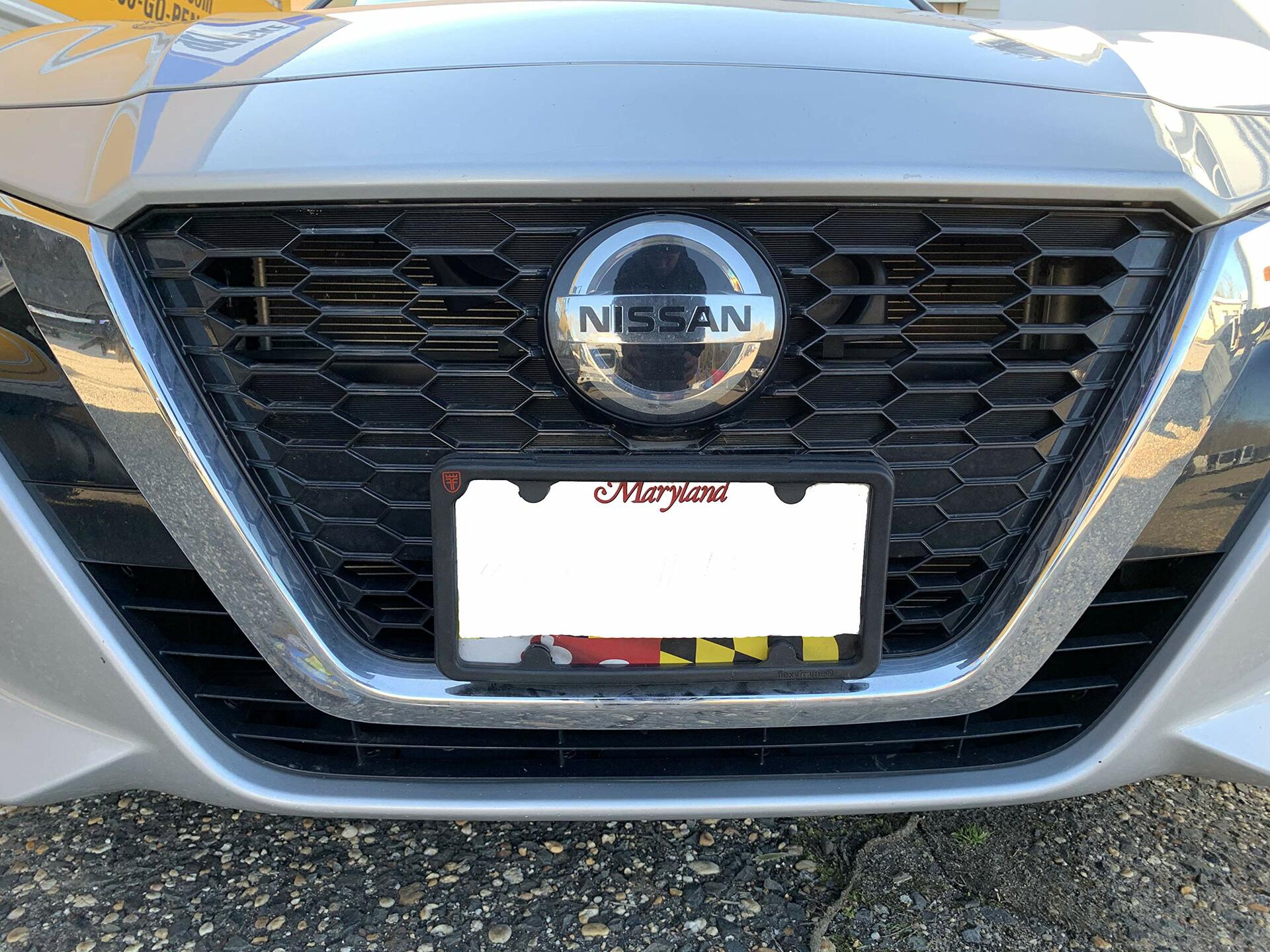 TN TrunkNets Inc NASA-Like Rubber Front License Plate Frame for Nissan