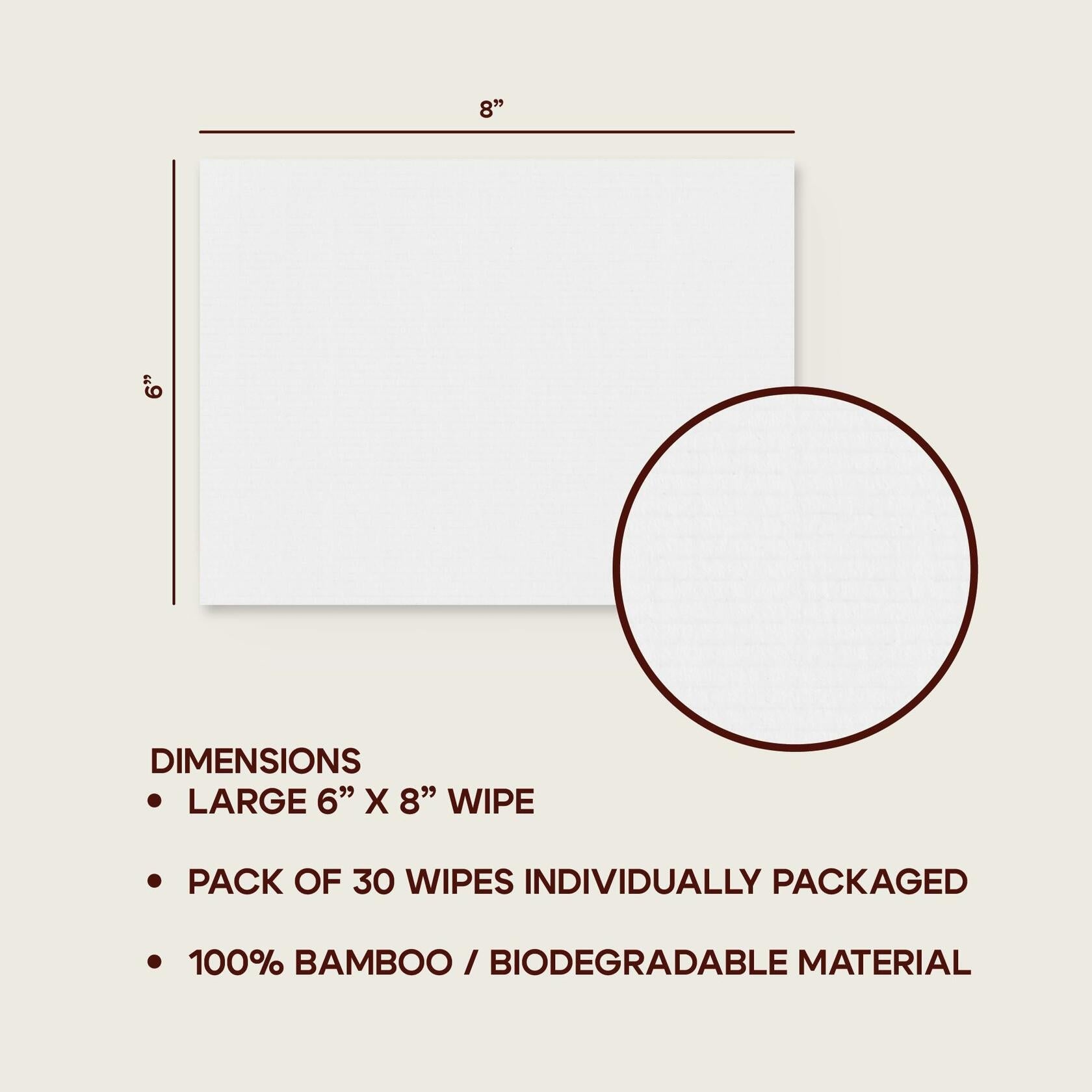 Liv Linen Bamboo Deodorant Wipes Lemon Scent 30 Count