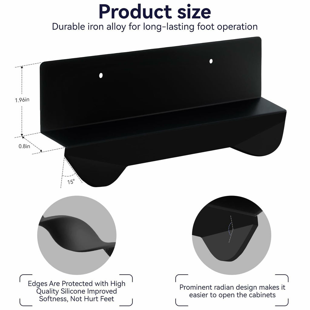 GAODEXIN 3-in-1 Cabinet Foot Pulls 2-Pack Trash Drawer Handle White