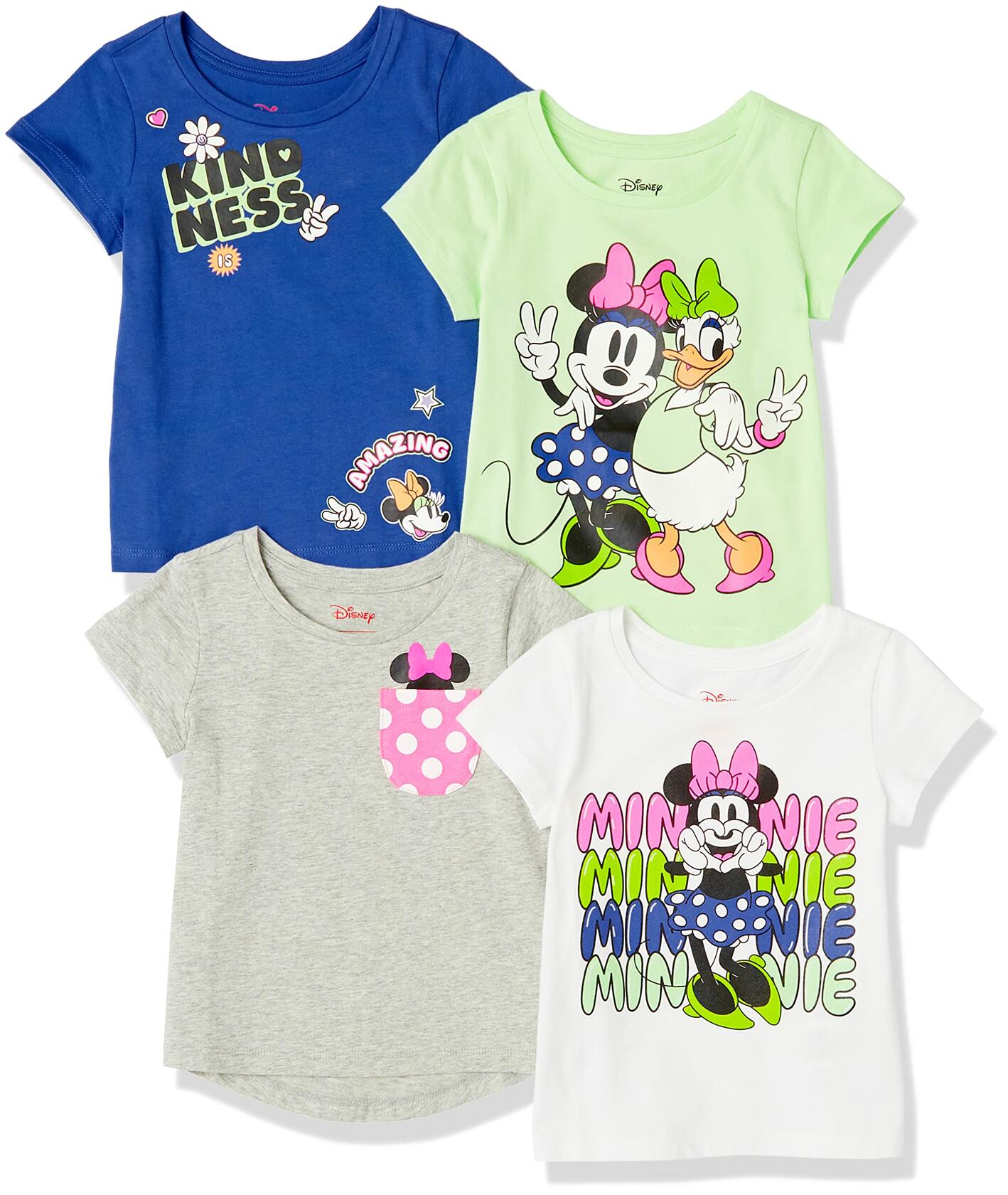 Amazon Essentials Girls Disney Marvel Star Wars Frozen T-Shirts Pack 4 Size XXL