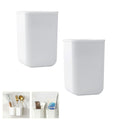 ORIJOYNA 2 Pack Wall Mounted Self-Adhesive Toothbrush Holder White