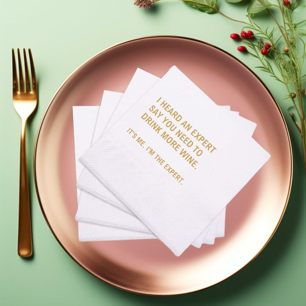 VOWFOO Funny Quotes Cocktail Napkins Birthday Bachelorette Party 100pcs