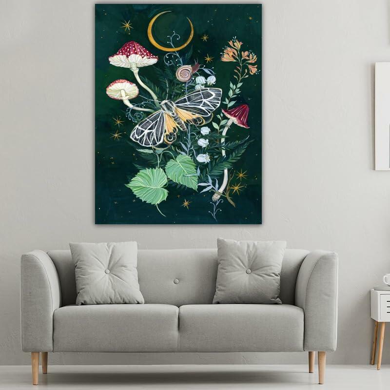 Umootek Night Jungle Tapestry Wall Hanging Darkgreen 37x29 in