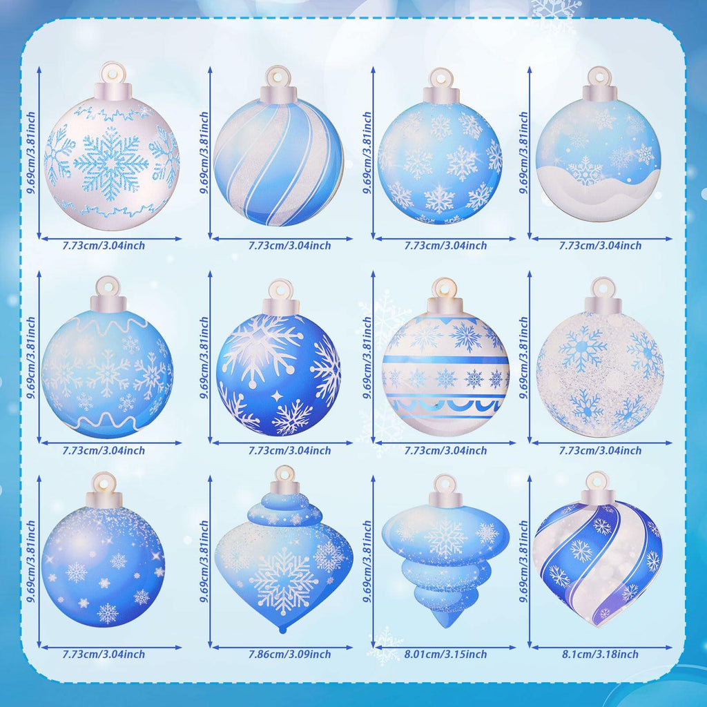 HOWAF 36pcs Wooden Snowflake Ball Ornaments Xmas Tree Decorations