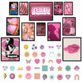 Lucky Numen Y2K Pink Posters 12PCS Teen Girls Bedroom Room Decor Unframed