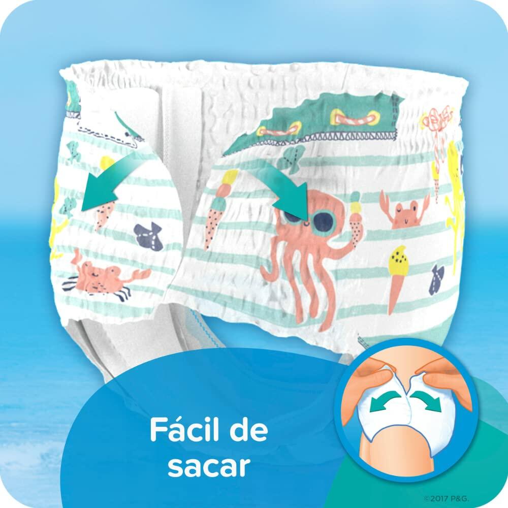 Pampers Splashers Swim Diapers Blue White 10 Count Size Large