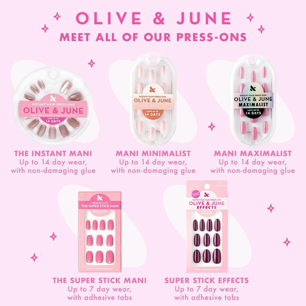 Olive & June Press-On Nails Medium Oval 42ct Pure White Syrup Gradient