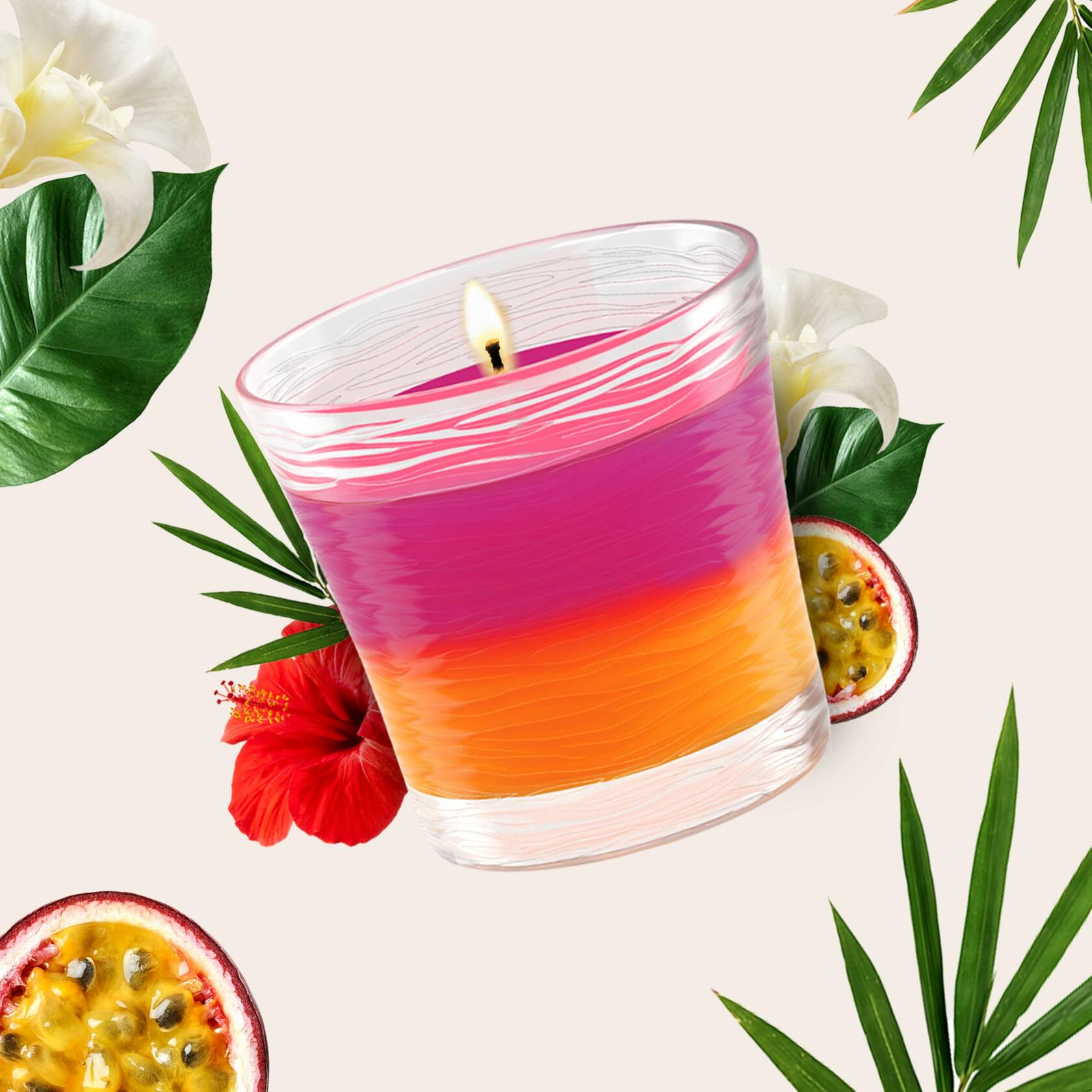Glade 2in1 Scented Candle Jar Hawaiian Breeze & Vanilla Passion 4.08oz 2 Ct