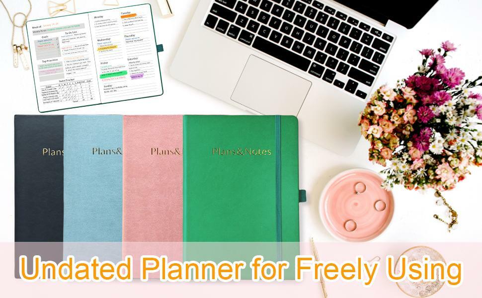 YOJO 2025 A5 Weekly Planner with Goal & Habit Tracker Pink