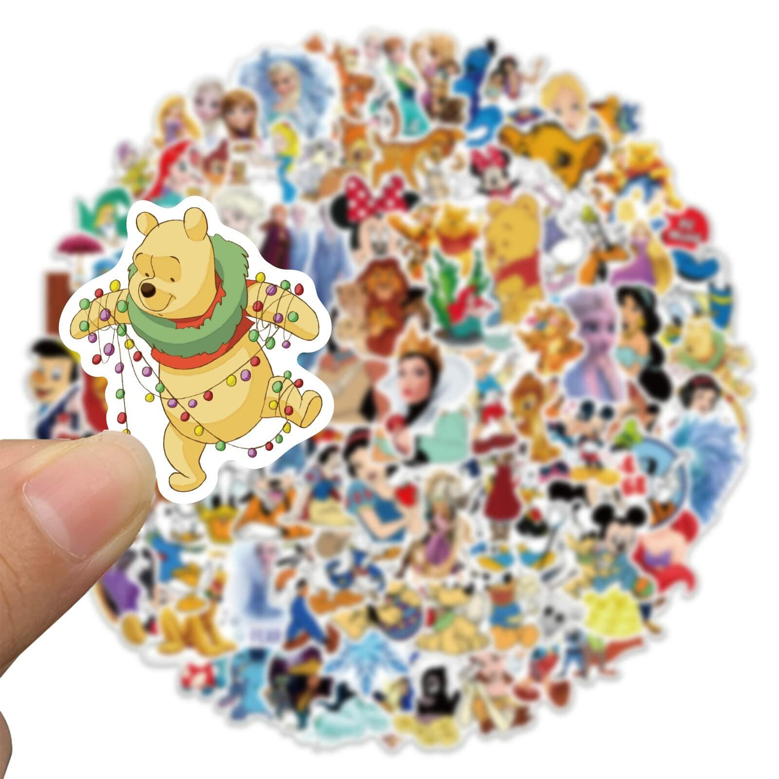 WDWLL 100 Cute Cartoon Vinyl Stickers for Laptop Skateboard Water Bottles