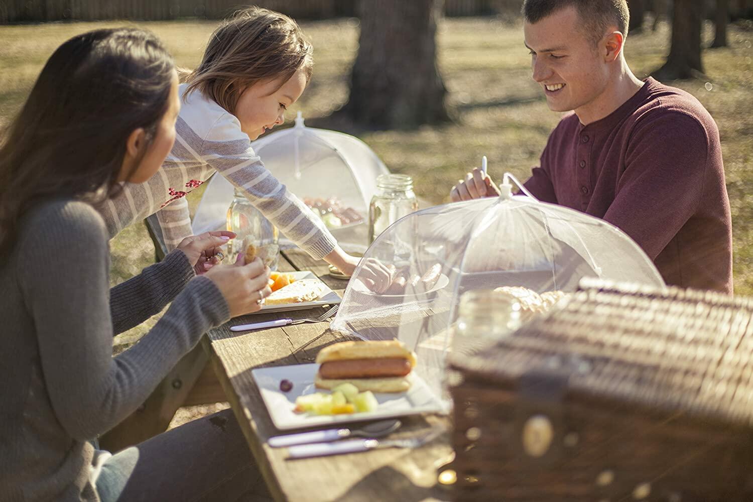 Alysontech Mesh Outdoor Food Cover Tents 6 Pack White Collapsible Pop Up