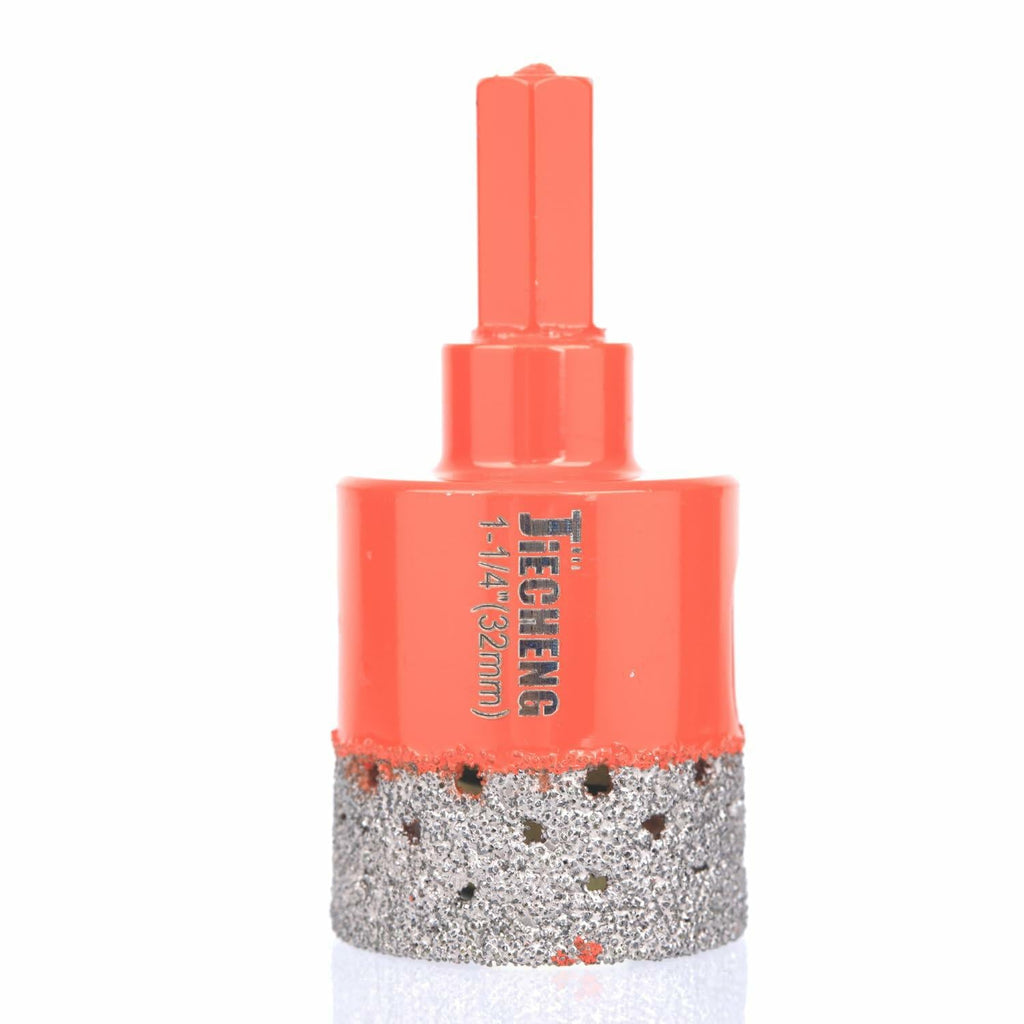 JIECHENG 1-1/4" Diamond Hole Saw 32mm Red for Ceramic Glass Tile Marble