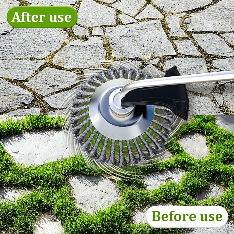 Thanps Steel Wire Rotary Weed Brush Cutter Trimmer Head 8 Inch Universal Adapter