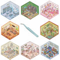 Zxvskr 8 Sets DIY 3D House Stickers Cartoon Colourful Convenience Fruit Flower
