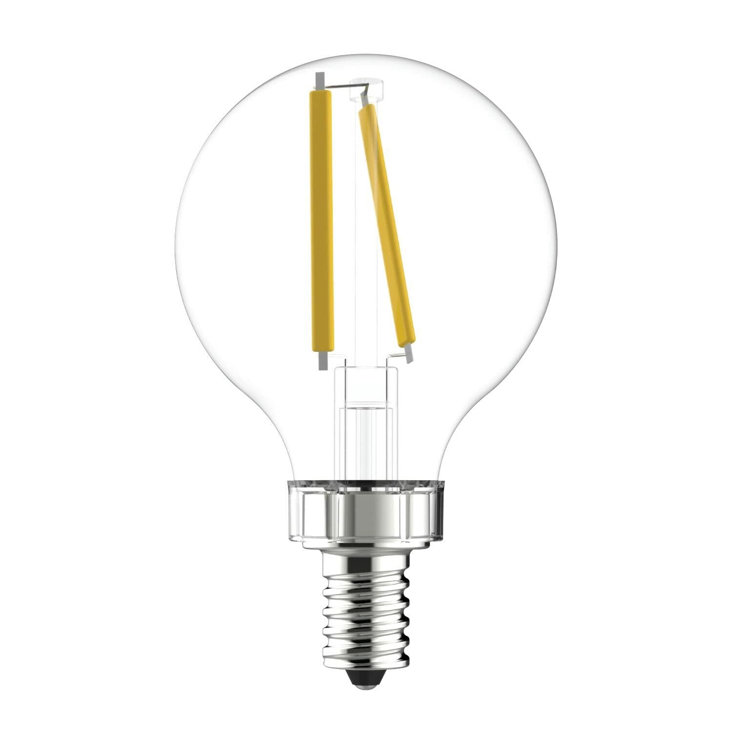 GE LED Globe Light Bulbs 4W 40W Equivalent Soft White Frosted Candelabra 2 Pack