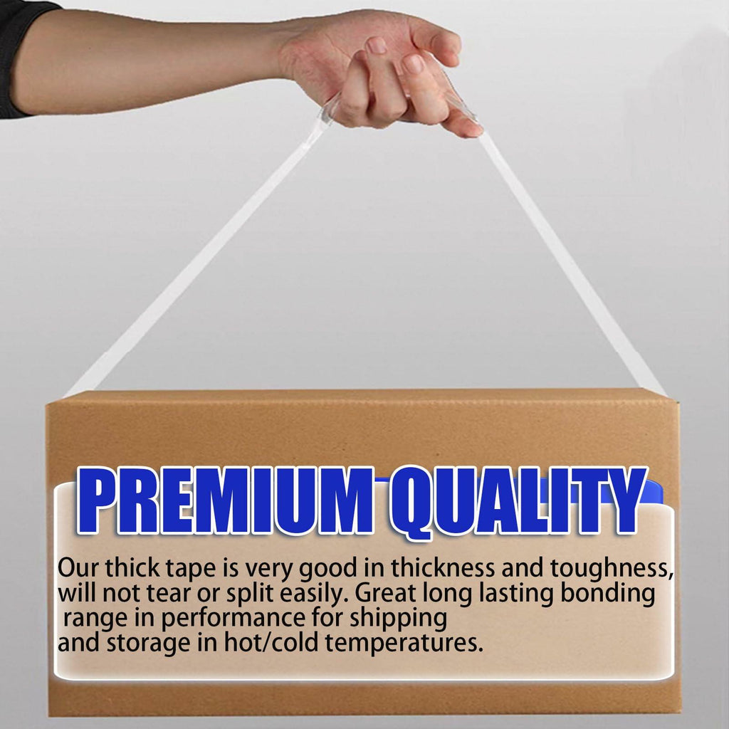 Frascati Heavy Duty Packing Tape 18 Pack 1.88in x 60yd Clear with 3 Dispensers