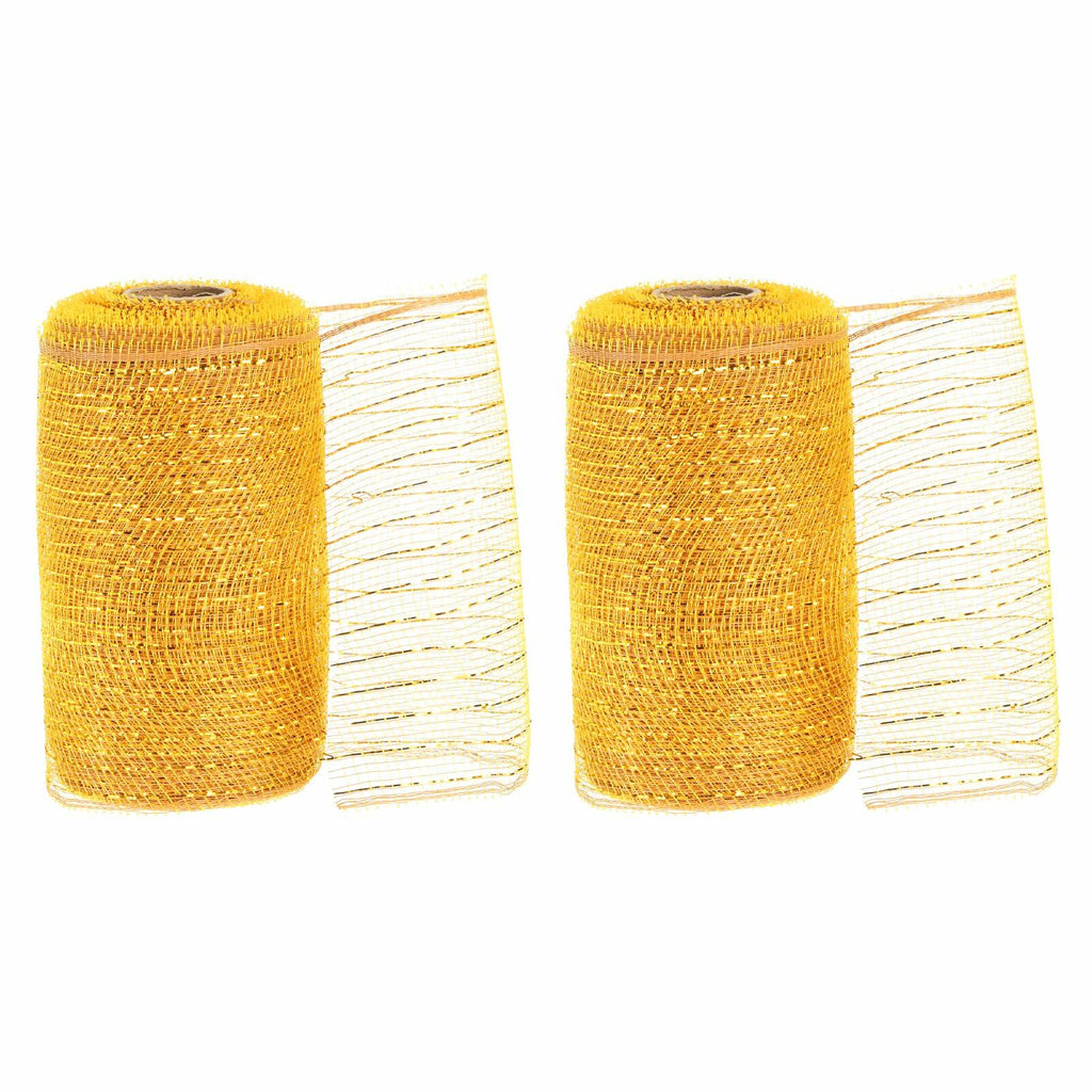 PATIKIL Decorative Mesh Ribbon Roll 5.9in x 10yd Pink 2pcs Classic Style