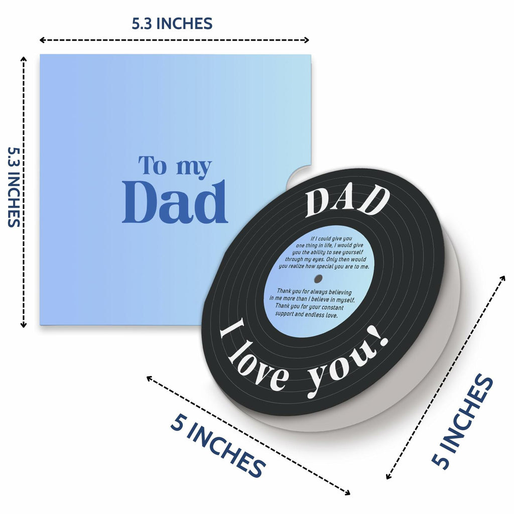 Pawzity Fathers Day Card Vintage 5.3x5.3in Single Red Envelope Dad