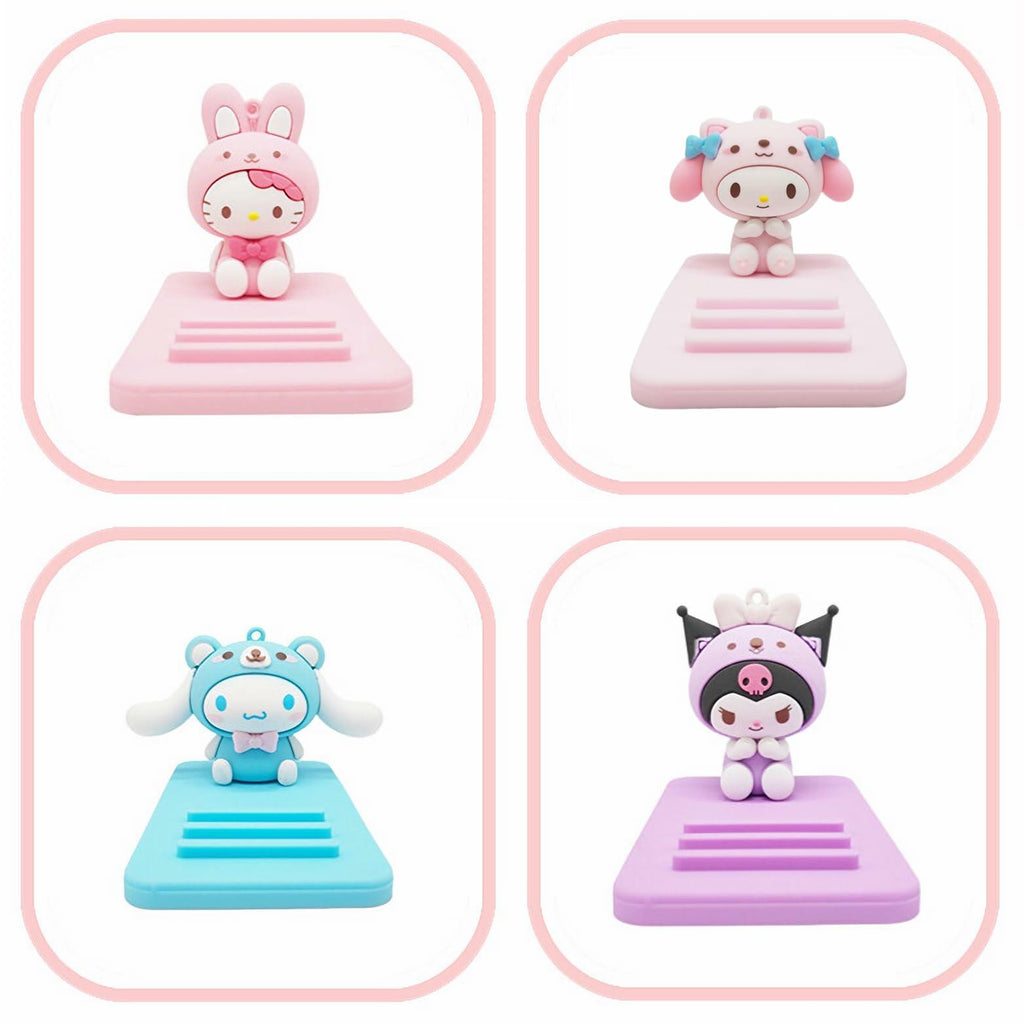 Sicpfuj Cute Phone Stand Desk Cell Phone Holder Blue Polyvinyl Chloride