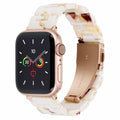 MAIRUI Resin Watch Band for Apple Watch 49/45/44/42mm Slim Strap Nougat White