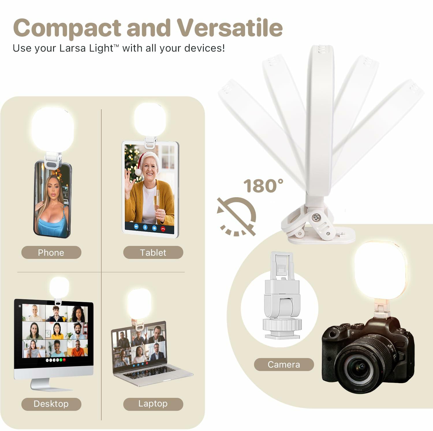 THE LARSA LIGHT Larsa Pippen LARSA Light LED Selfie-Light Clip White