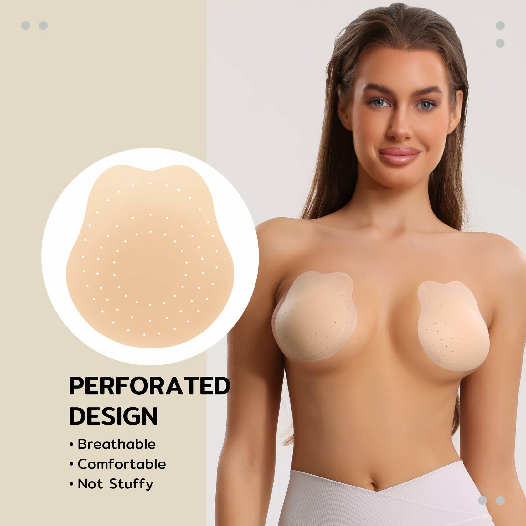 Niidor Rabbit Silicone Nipple Covers Lift Breathable 04 Cappuccino Size 11cm