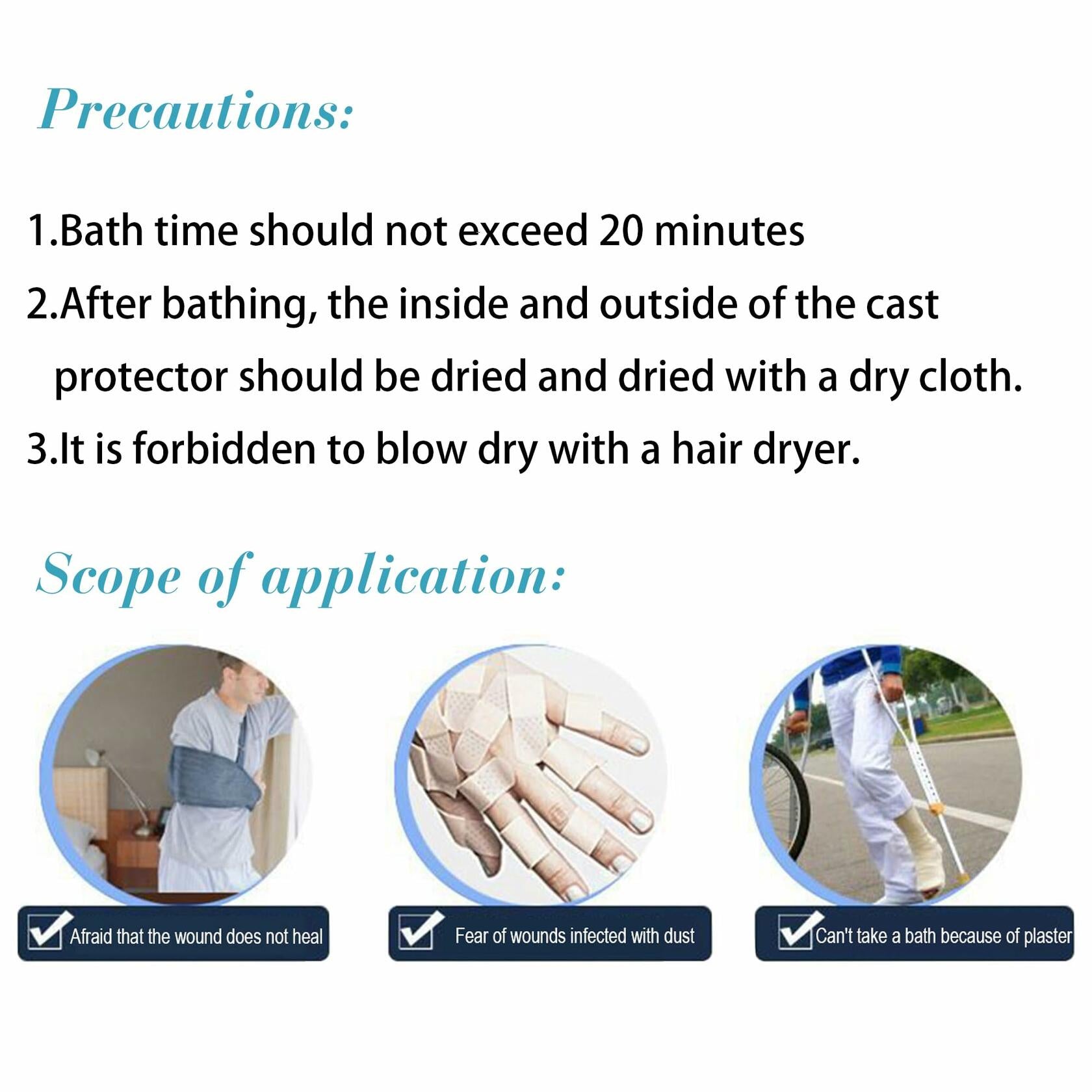 QBYVQQN Kids Cast Cover Waterproof Lower Leg Protector Soft Seal Shower