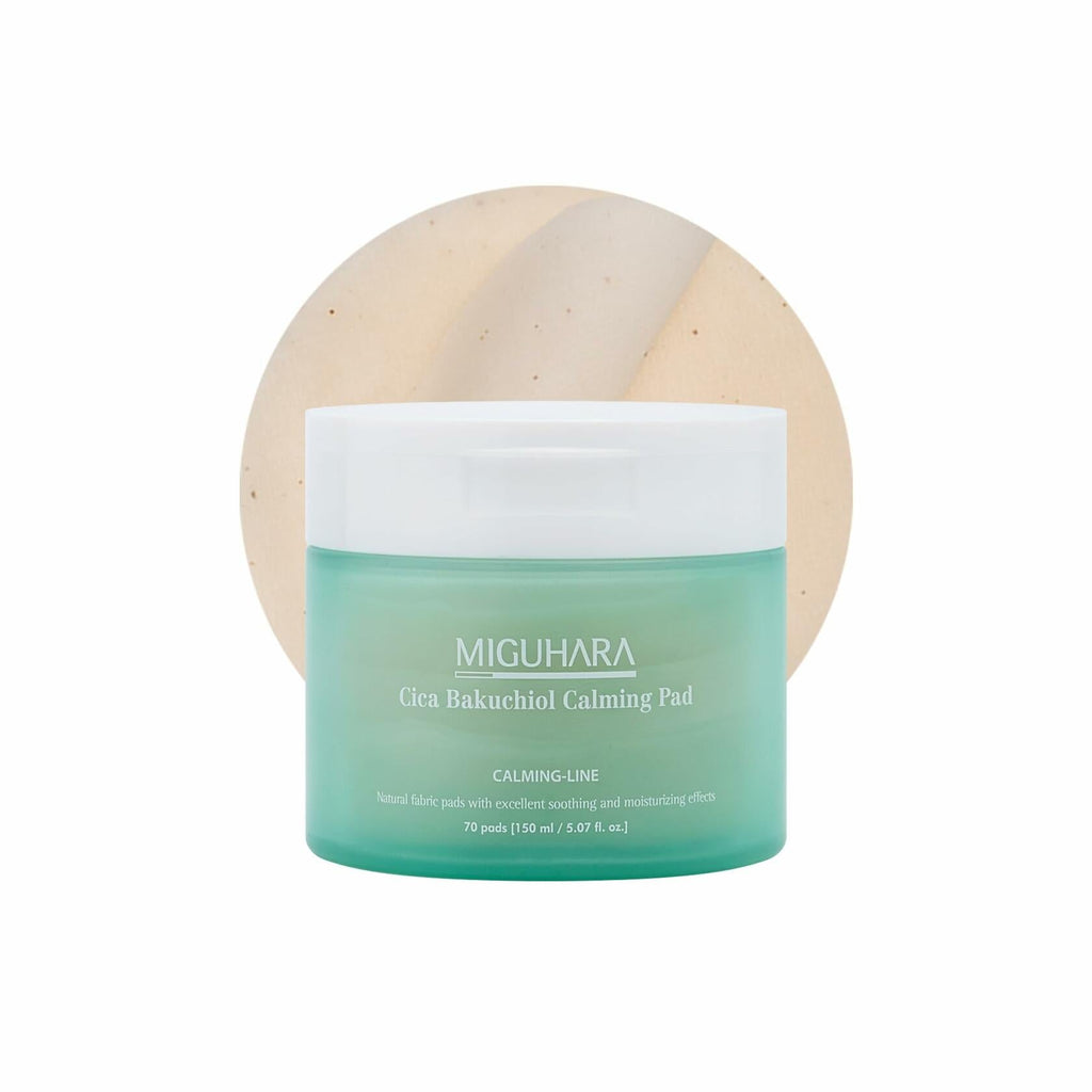 best by 02/2027 MIGUHARA Cica Bakuchiol Calming Pad Korean Skincare Toner Pad 70