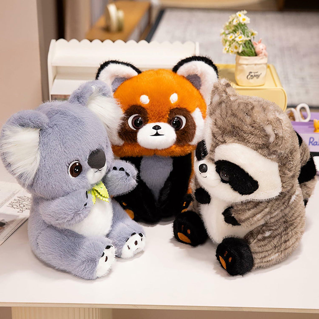 BIUBIULOVE Red Panda Stuffed Animal Plush Toy 10inch Raccoon Color