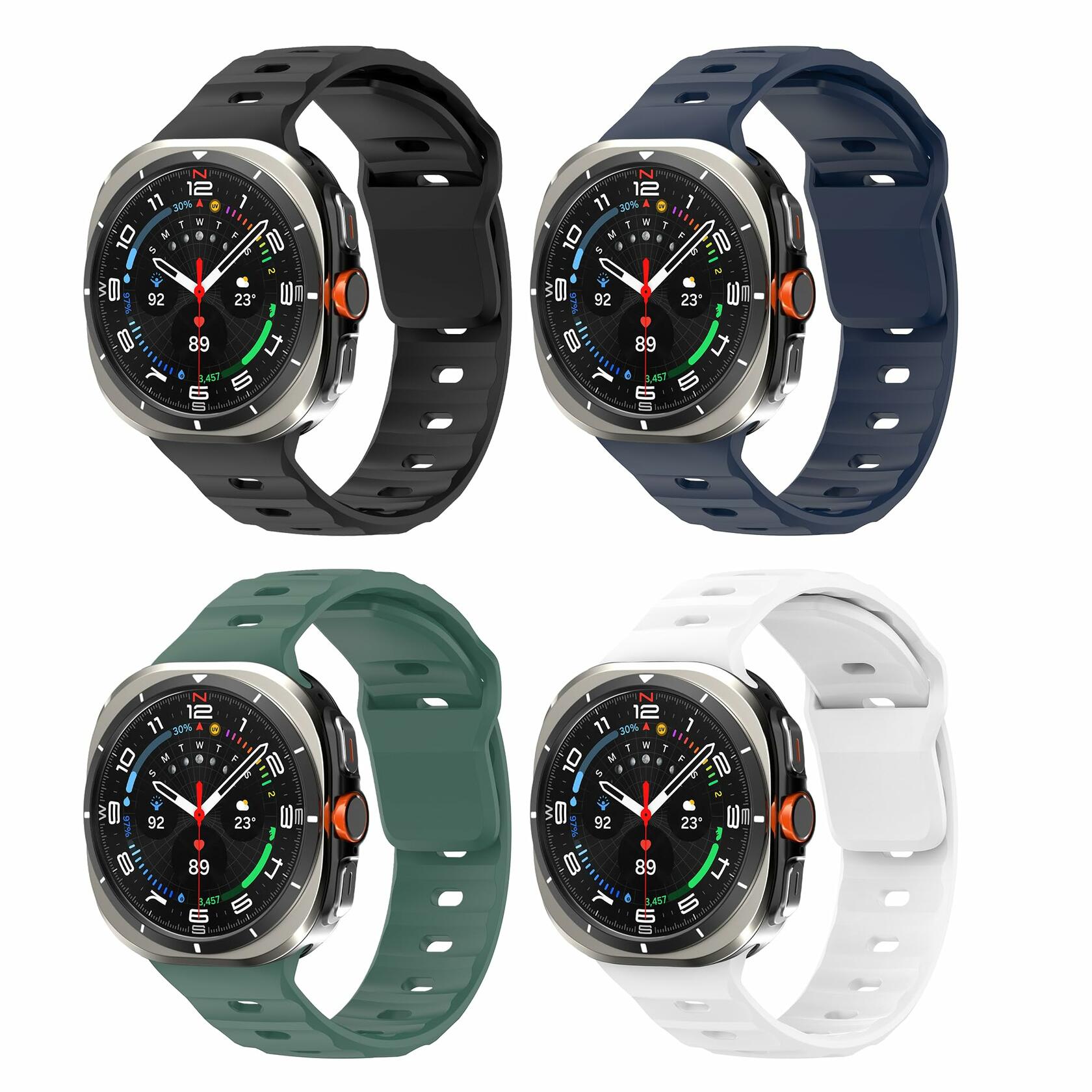 Seltureone 4 Pack Silicone Sport Bands for Galaxy Watch Ultra 47mm